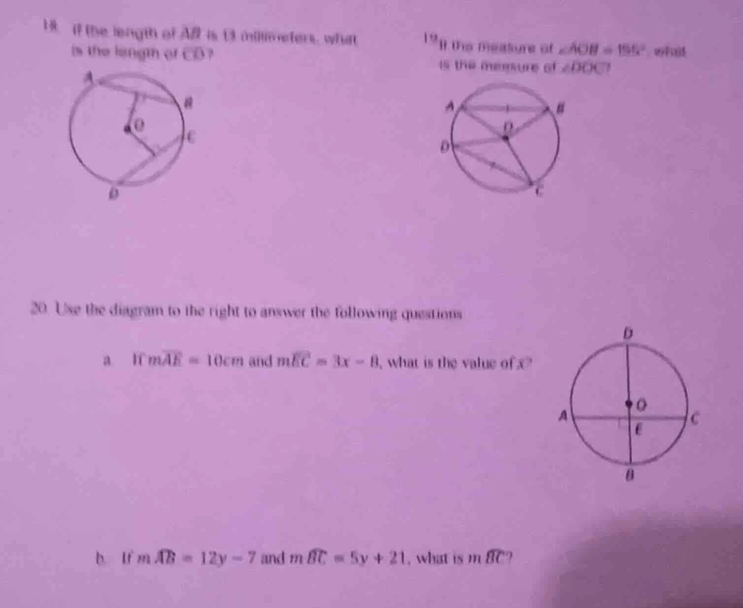 18 if the length of \\( \\overline{ab} \\) is 13 millimeters, what is t…