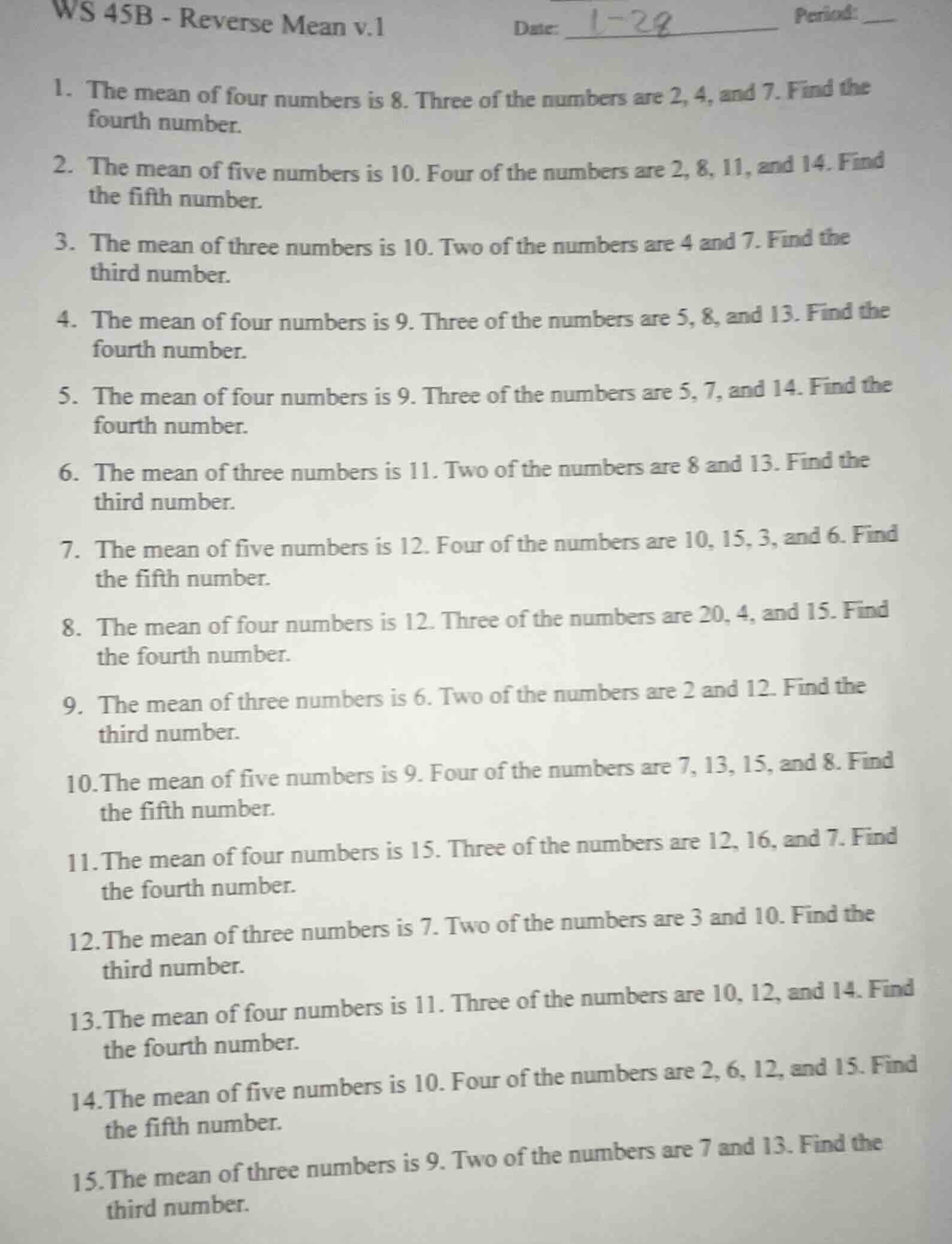 ws 45b - reverse mean v.1 date: 1-28 period: 1. the mean of four number…