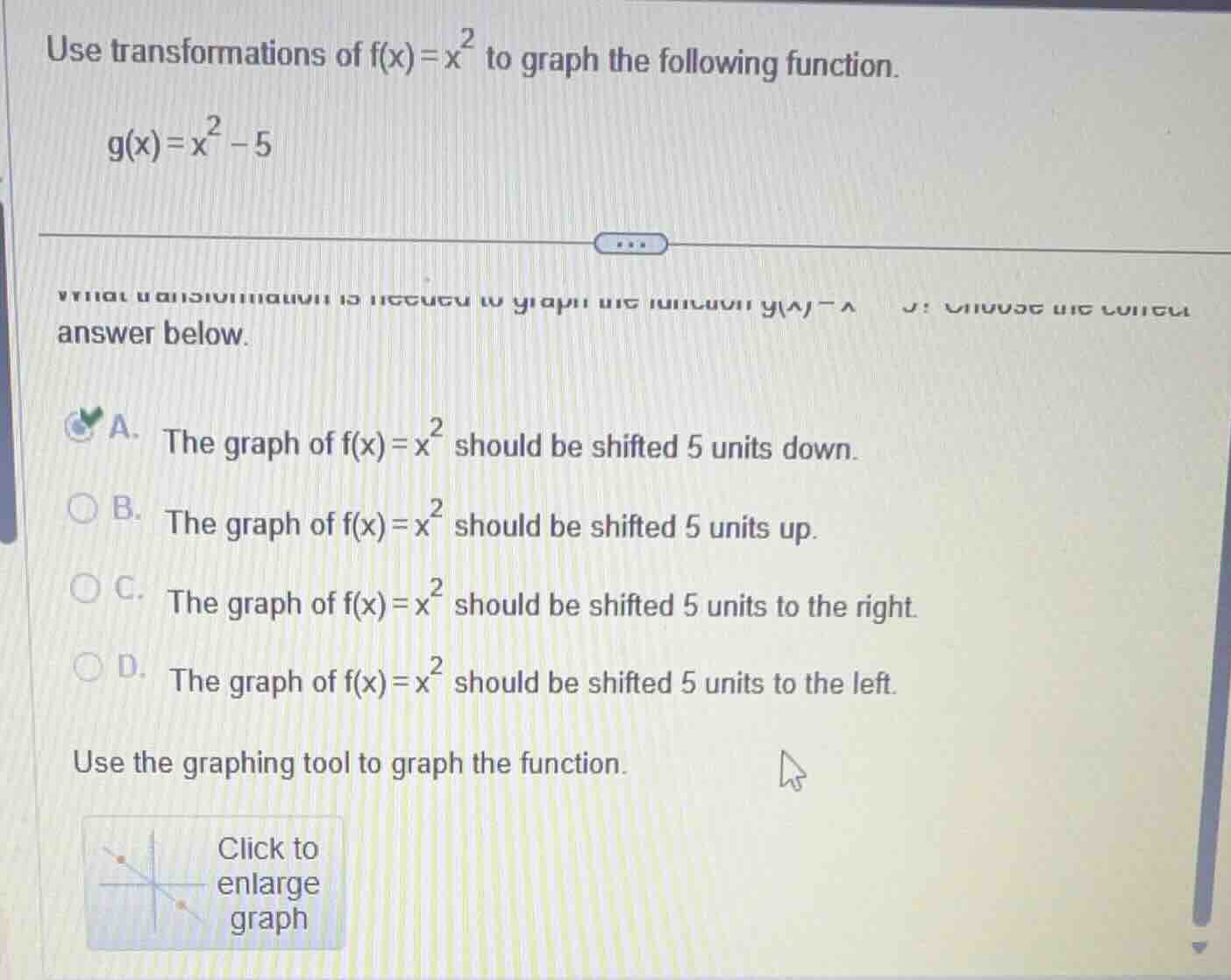 use transformations of $f(x)=x^2$ to graph the following function. \\( …