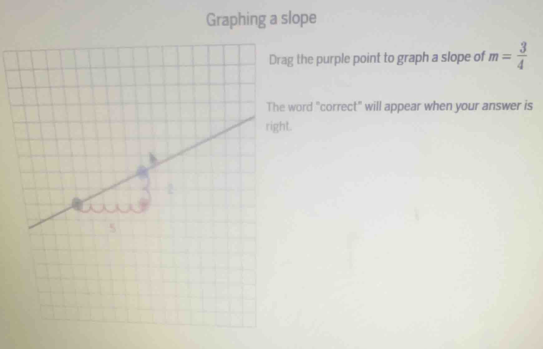 graphing a slope drag the purple point to graph a slope of $m = \\frac{…