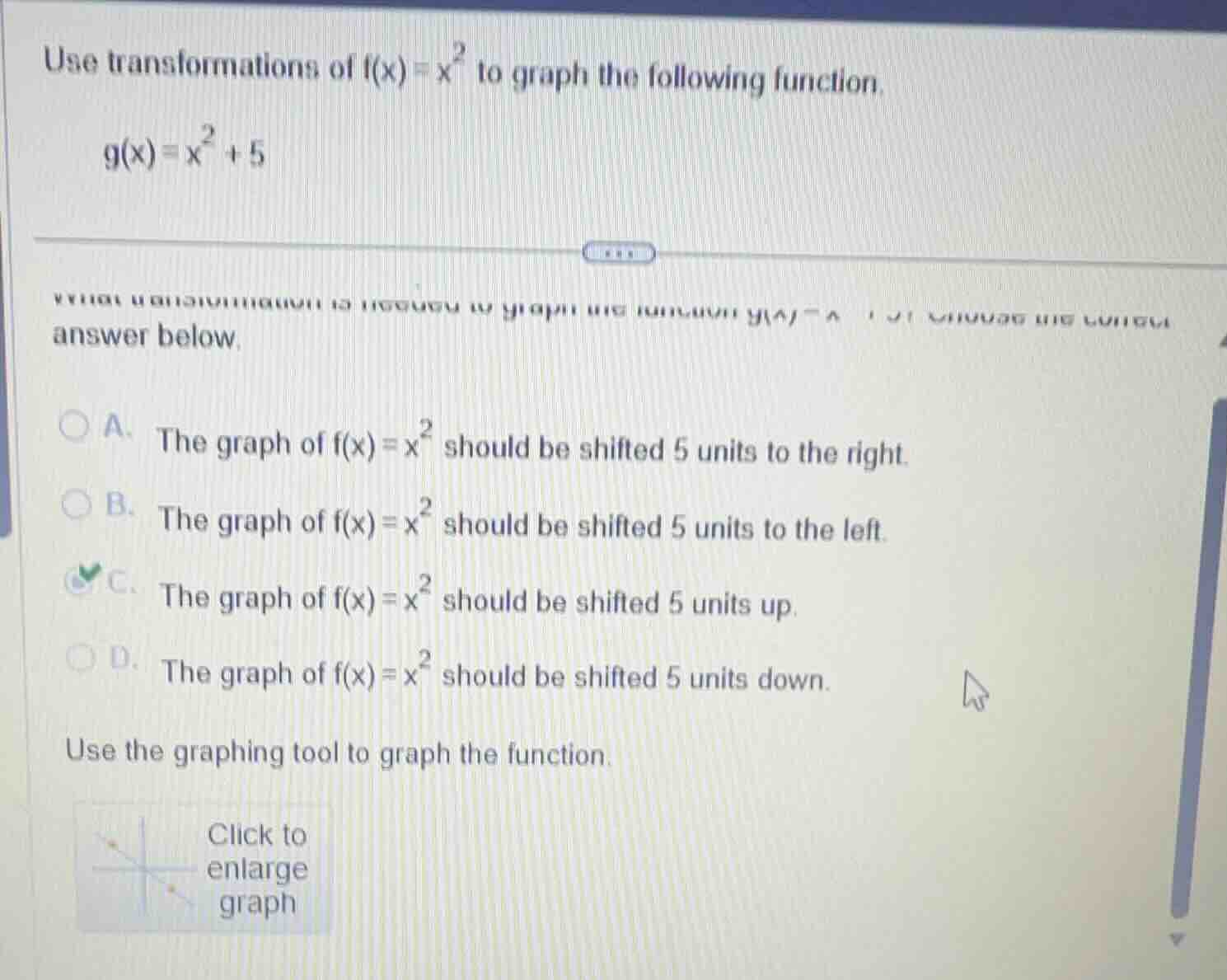 use transformations of f(x)=x² to graph the following function. g(x)=x²…