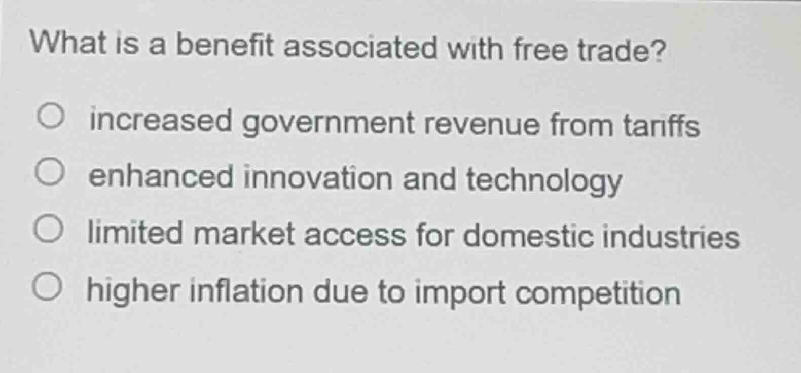 what is a benefit associated with free trade? increased government reve…