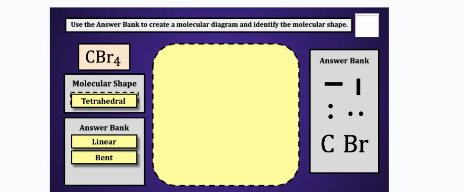 use the answer bank to create a molecular diagram and identify the mole…
