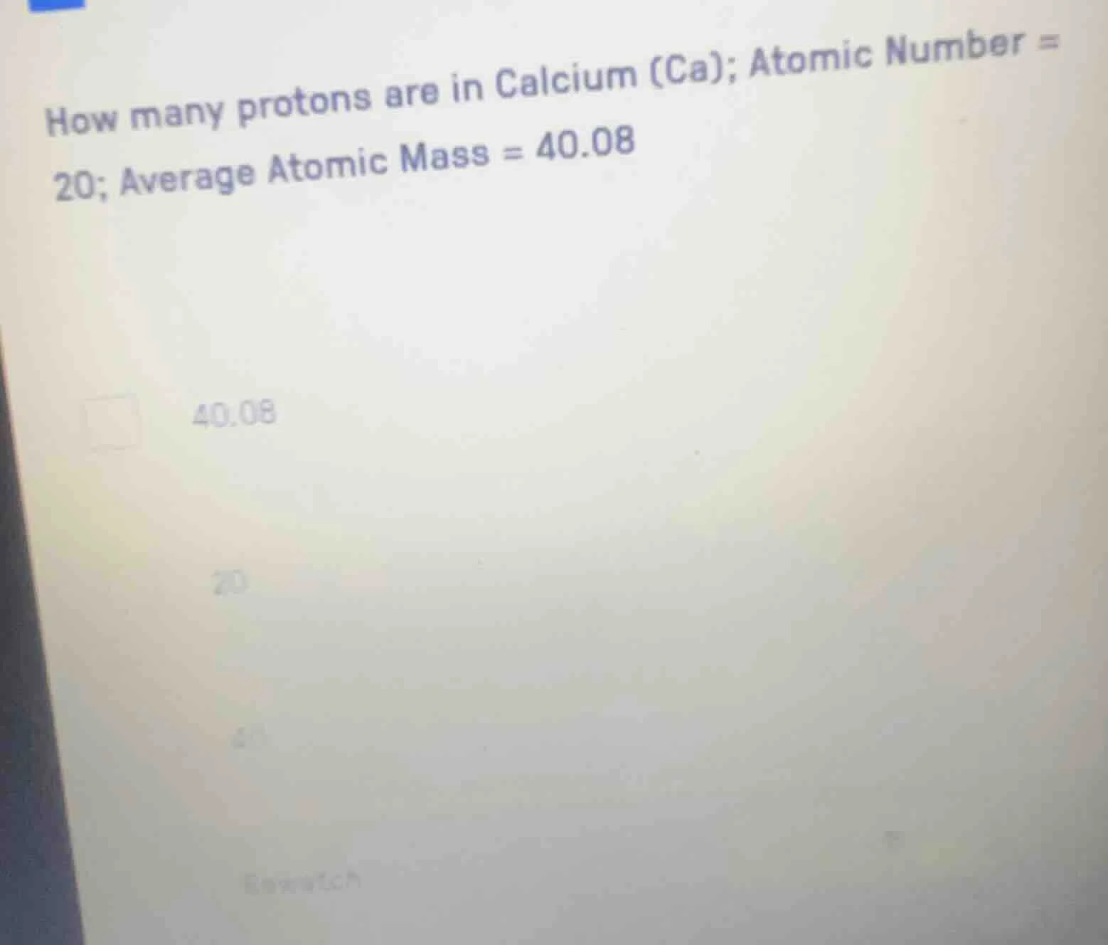 how many protons are in calcium (ca); atomic number = 20; average atomi…