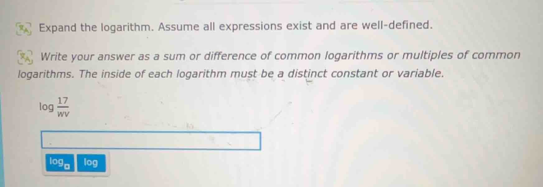 expand the logarithm. assume all expressions exist and are well - defin…