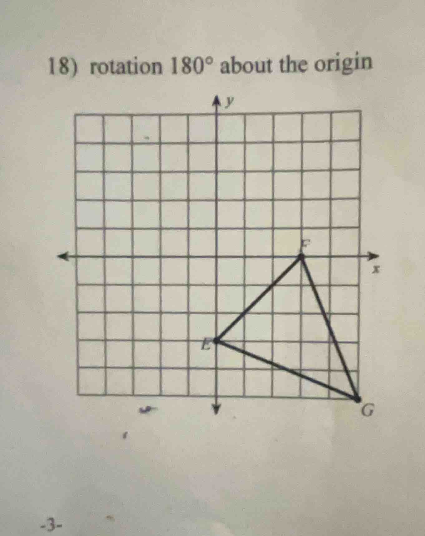 18) rotation 180° about the origin