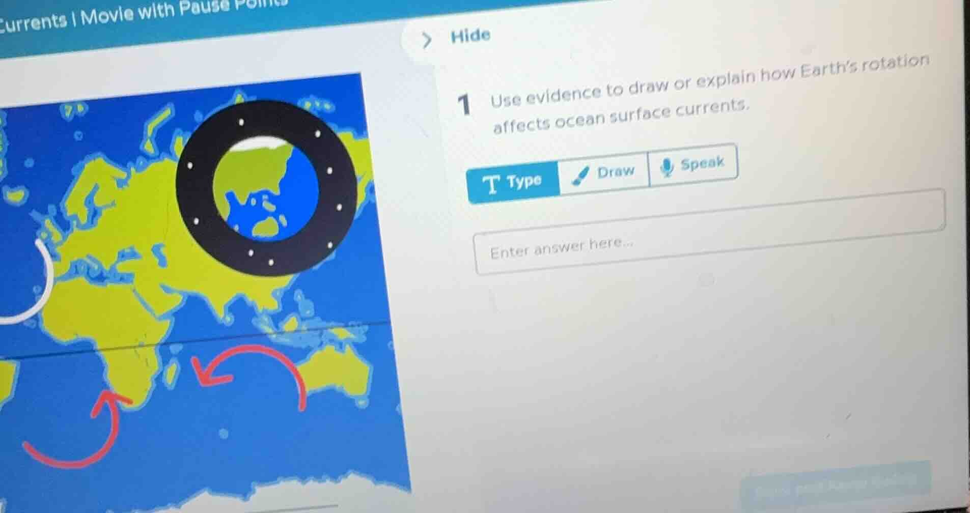 1 use evidence to draw or explain how earths rotation affects ocean sur…