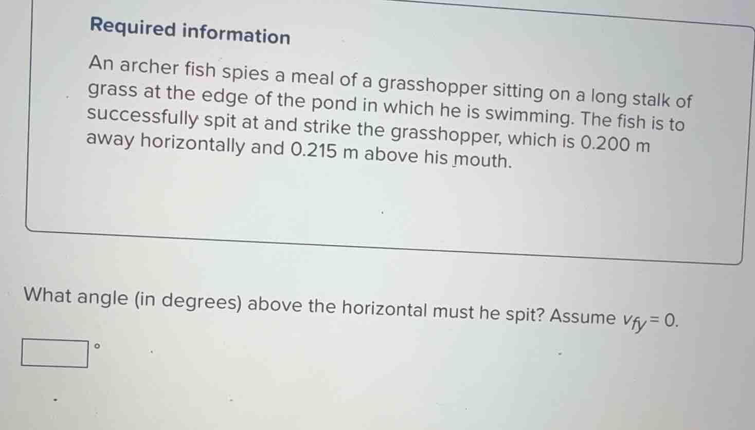 required information an archer fish spies a meal of a grasshopper sitti…