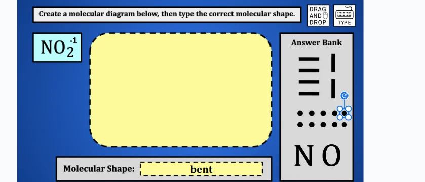 create a molecular diagram below, then type the correct molecular shape…