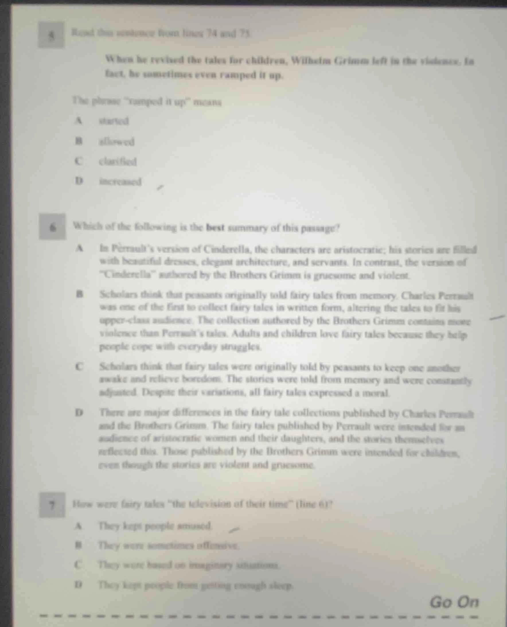 5 read the sentence from lines 74 and 75. when he revised the tales for…