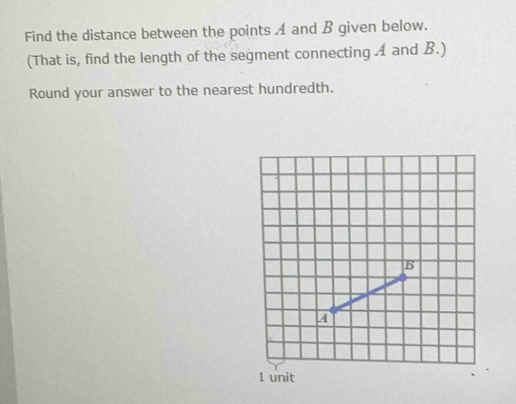 find the distance between the points a and b given below. (that is, fin…