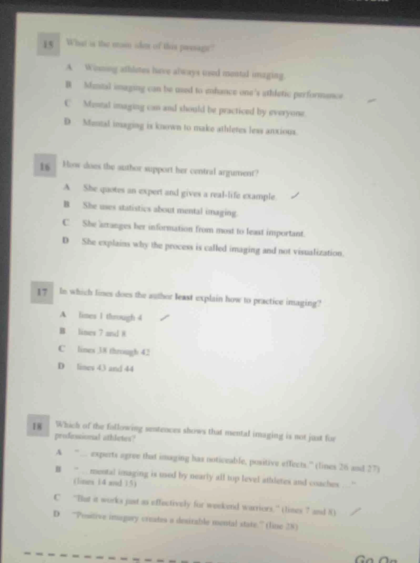 15 what is the main idea of this passage? a winning athletes have alway…