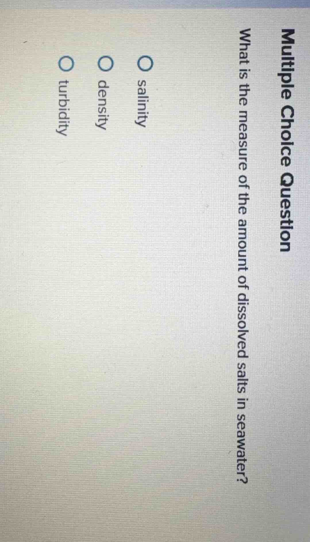 multiple choice question what is the measure of the amount of dissolved…