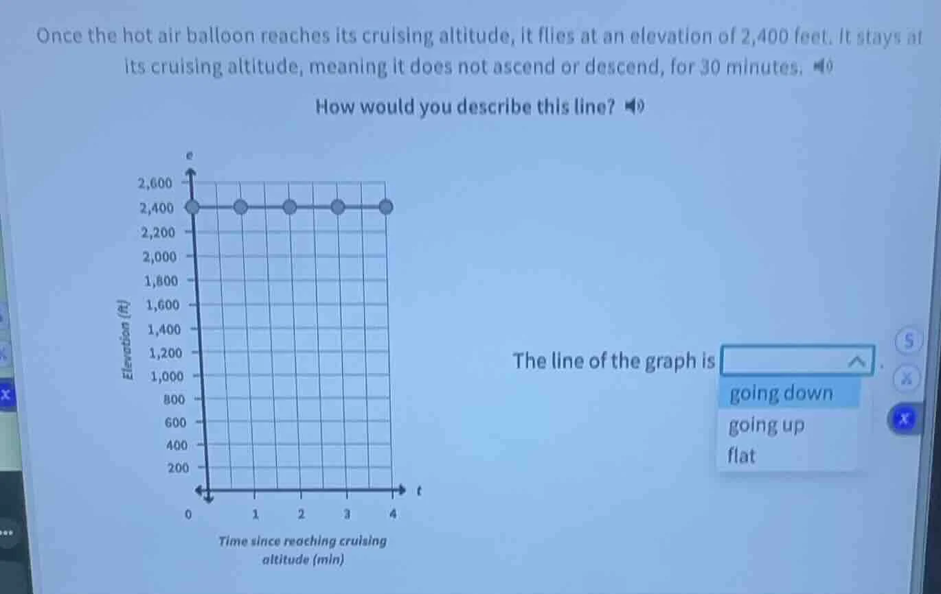 once the hot air balloon reaches its cruising altitude, it flies at an …