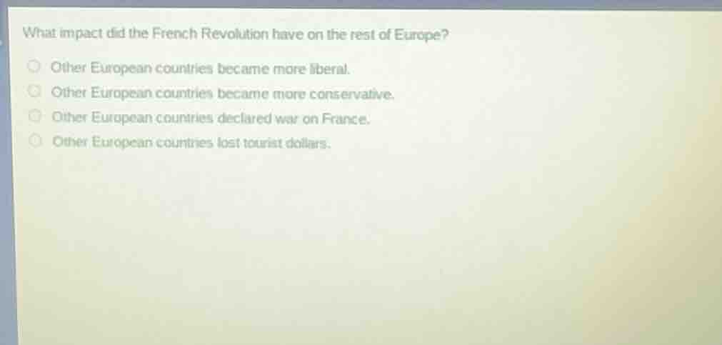 what impact did the french revolution have on the rest of europe? other…