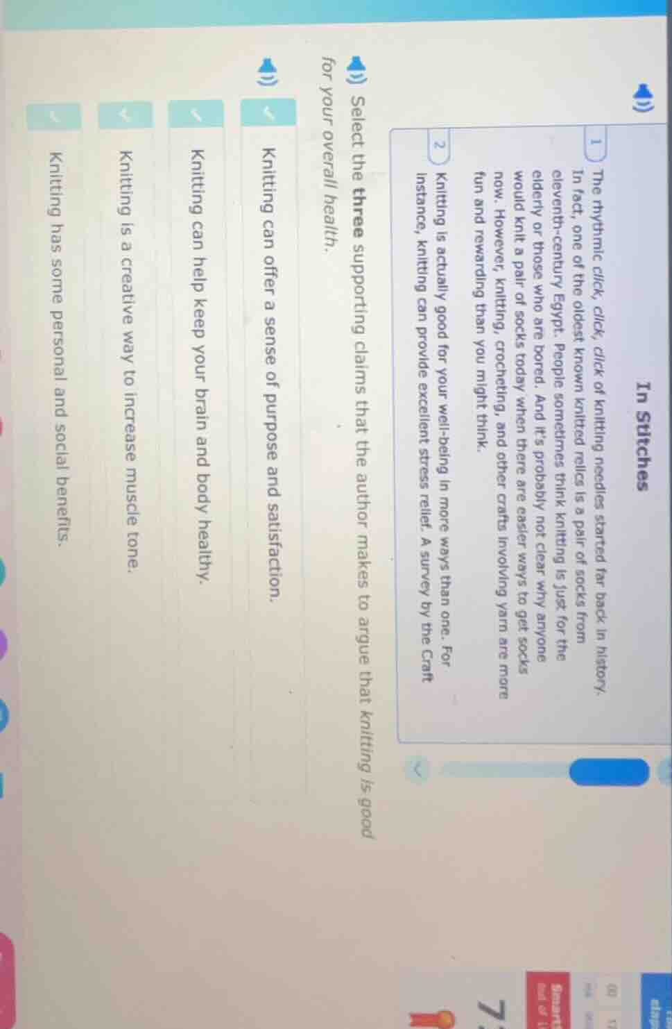 in stitches 1 the rhythmic click, click, click of knitting needles star…