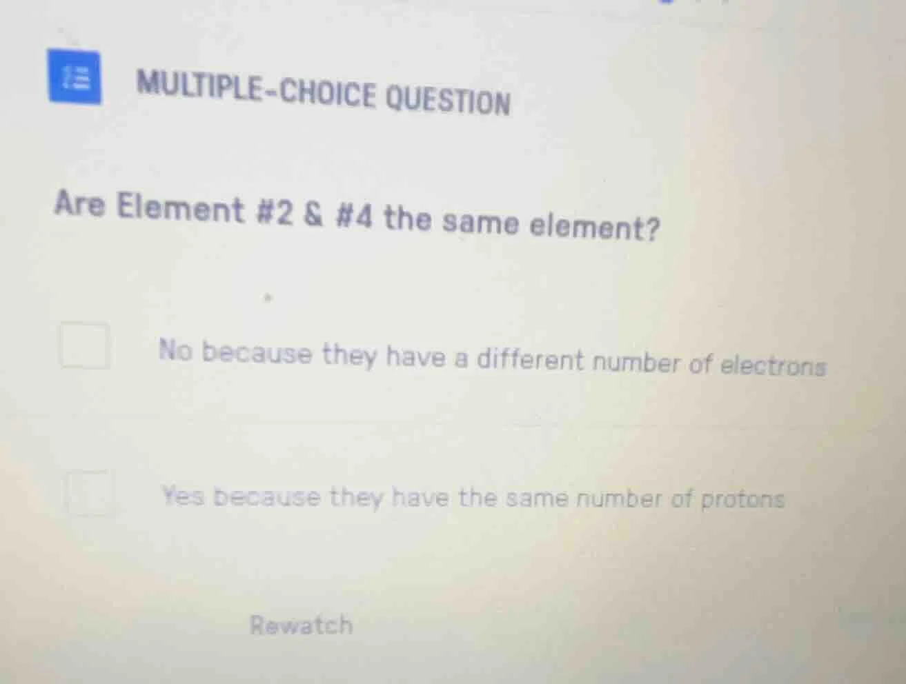 multiple-choice question are element #2 & #4 the same element? no becau…