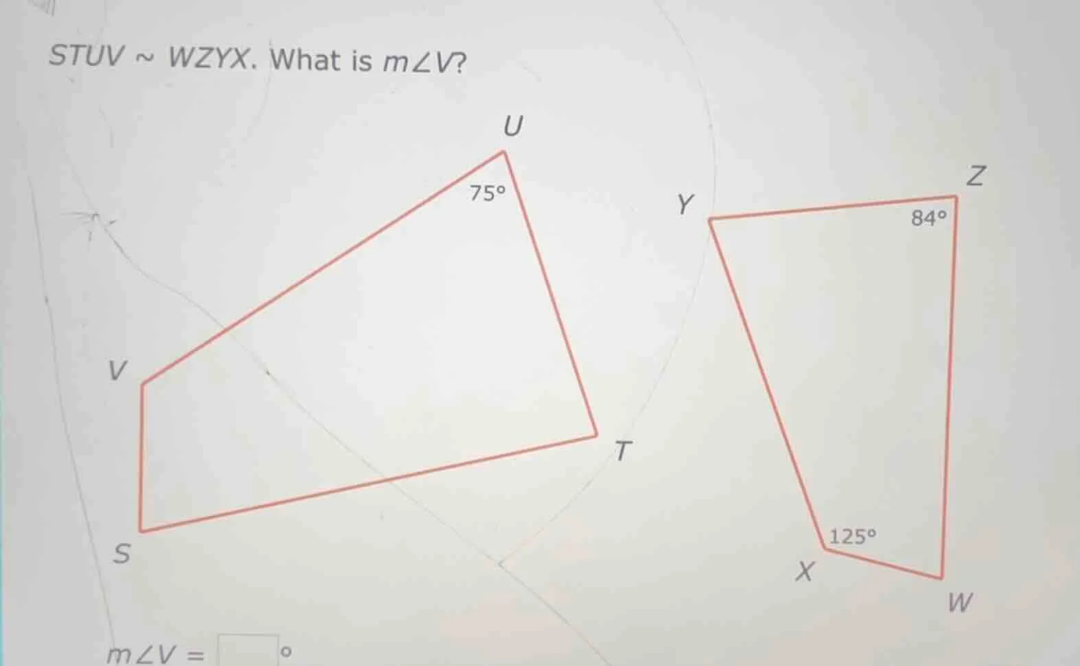 stuv ~ wzyx. what is ( mangle v )? ( mangle v = square^circ )