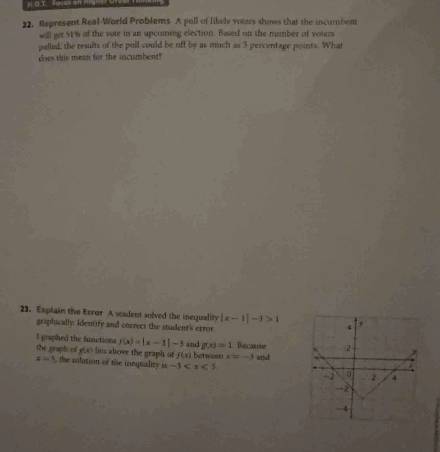 22. represent real - world problems a poll of likely voters shows that …