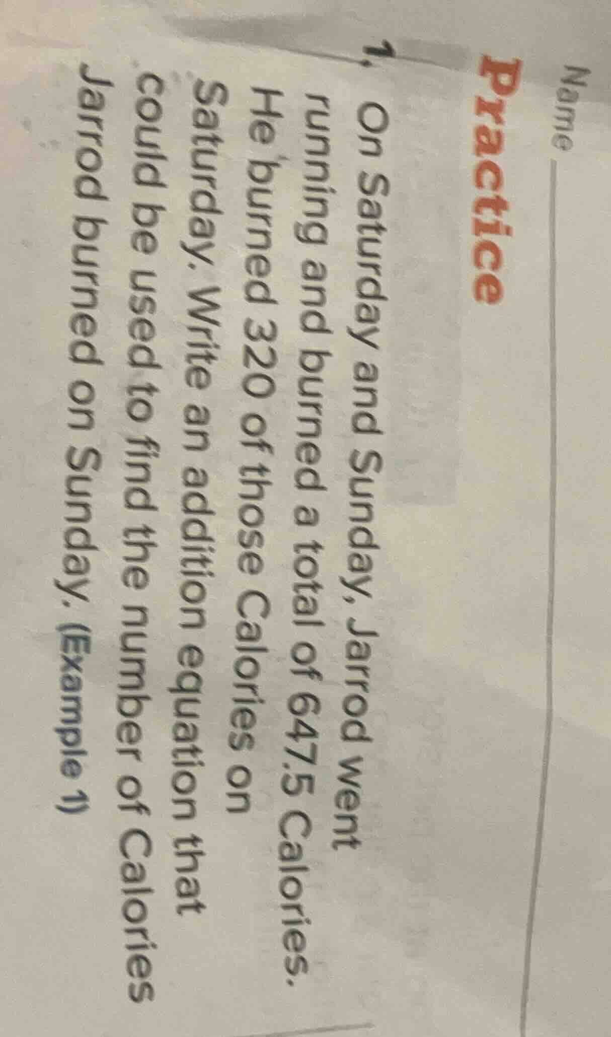 practice 1 on saturday and sunday, jarrod went running and burned a tot…