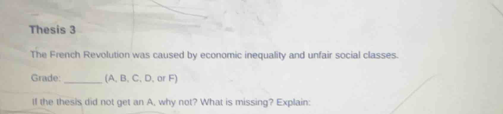 thesis 3 the french revolution was caused by economic inequality and un…