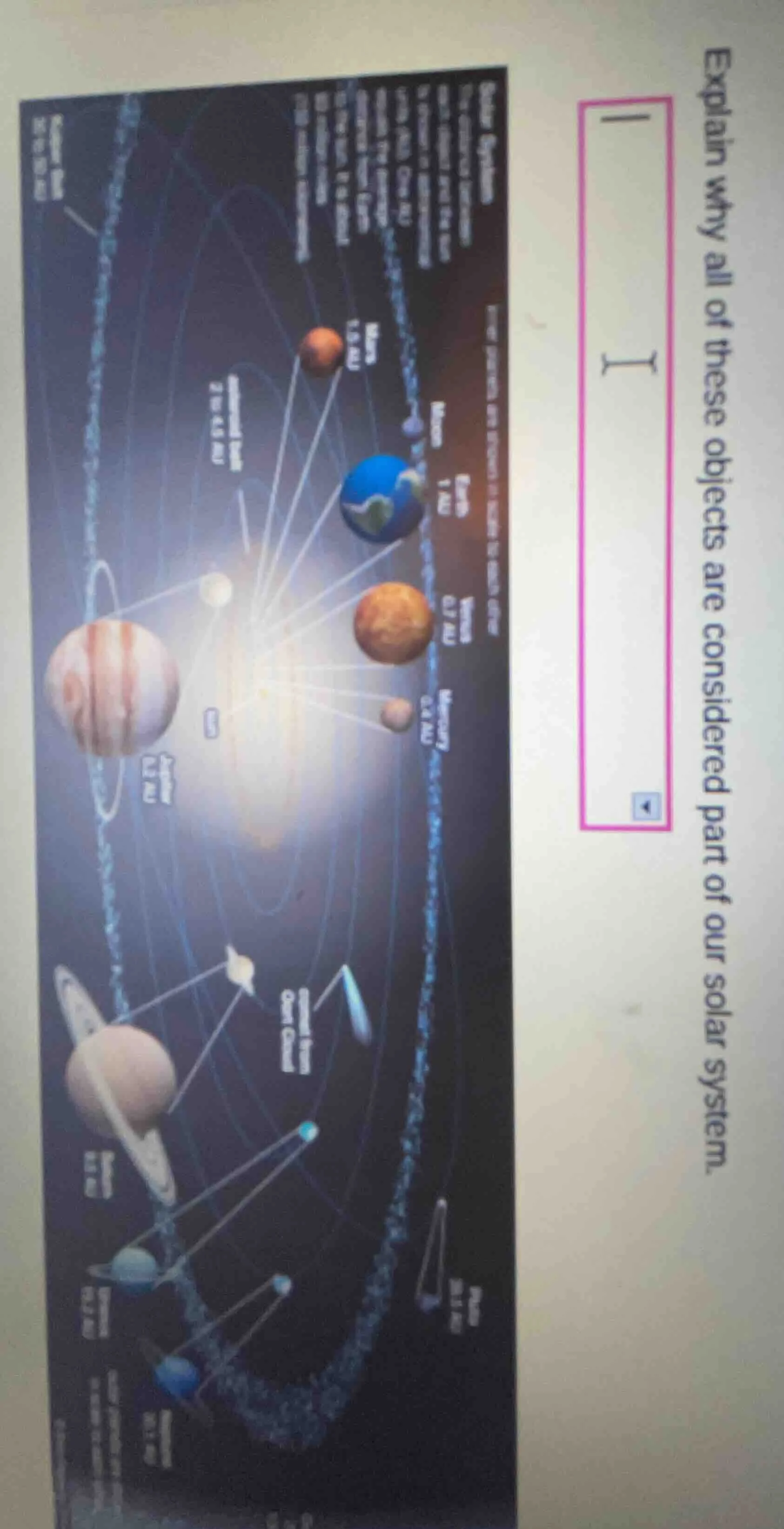 explain why all of these objects are considered part of our solar syste…