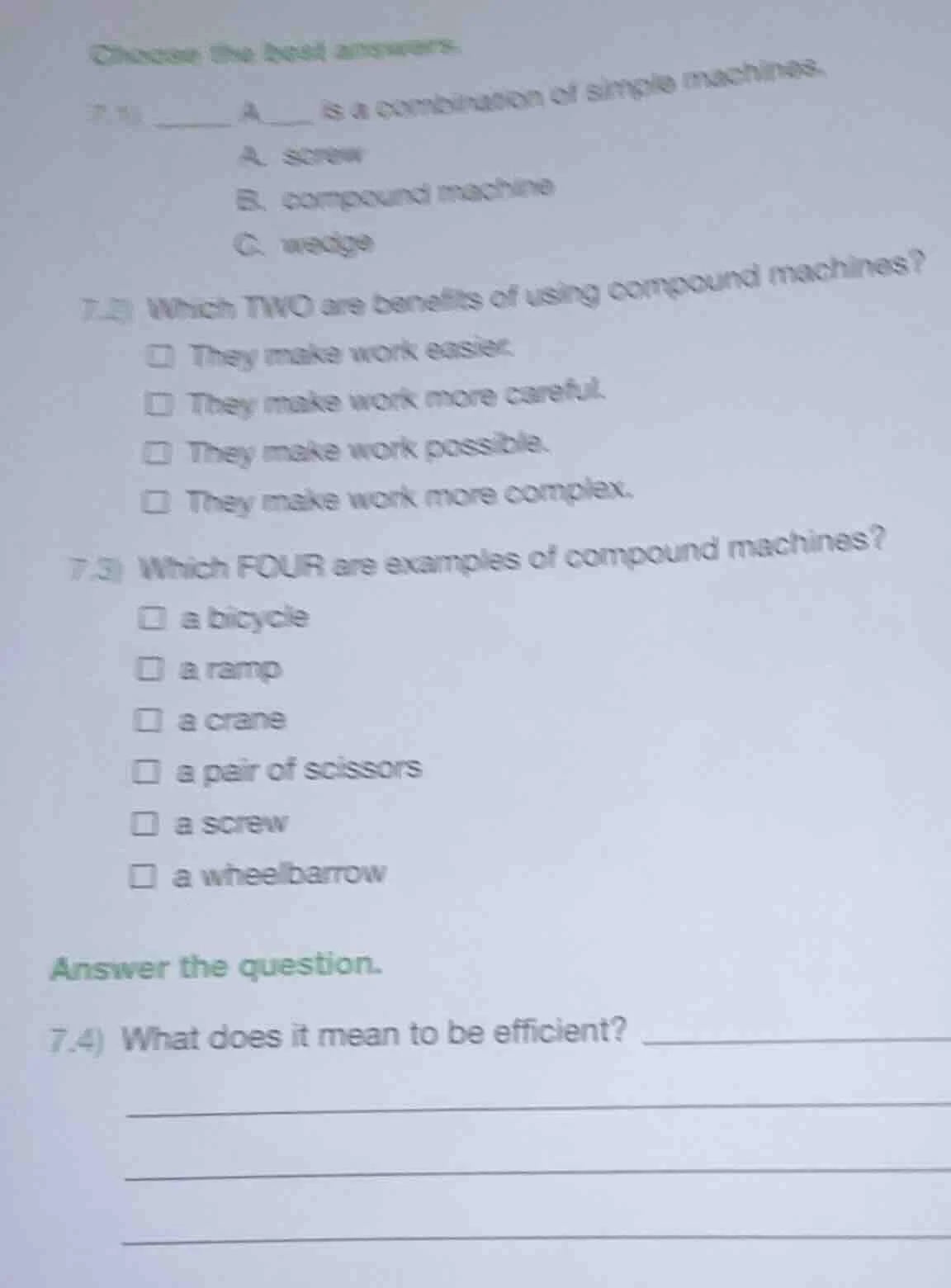 choose the best answers. 7.1) ____ a ____ is a combination of simple ma…