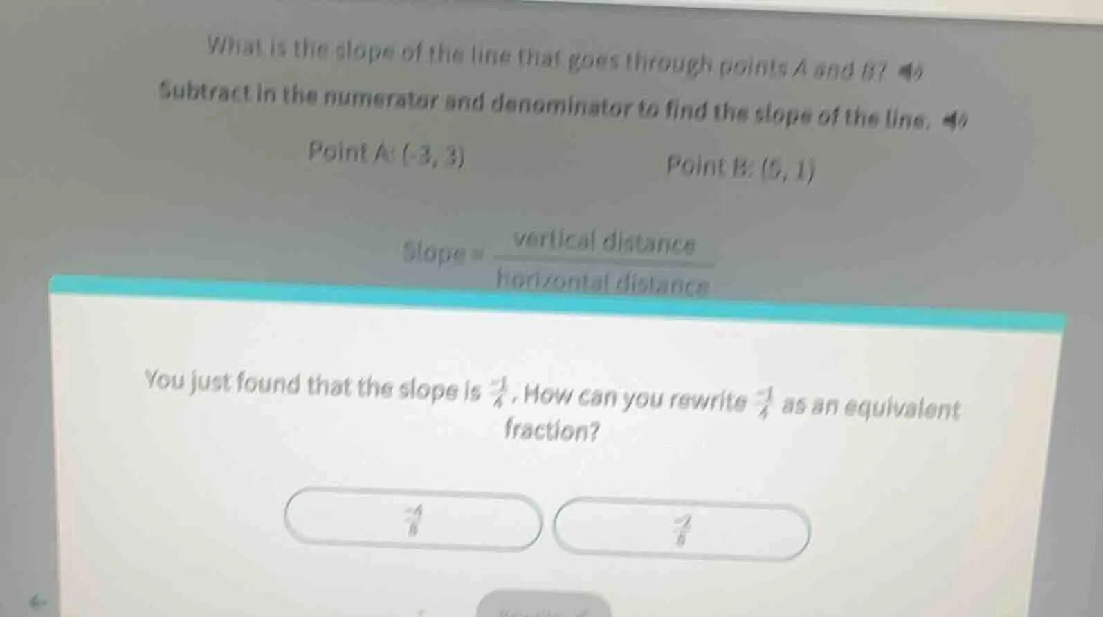 what is the slope of the line that goes through points a and b? subtrac…