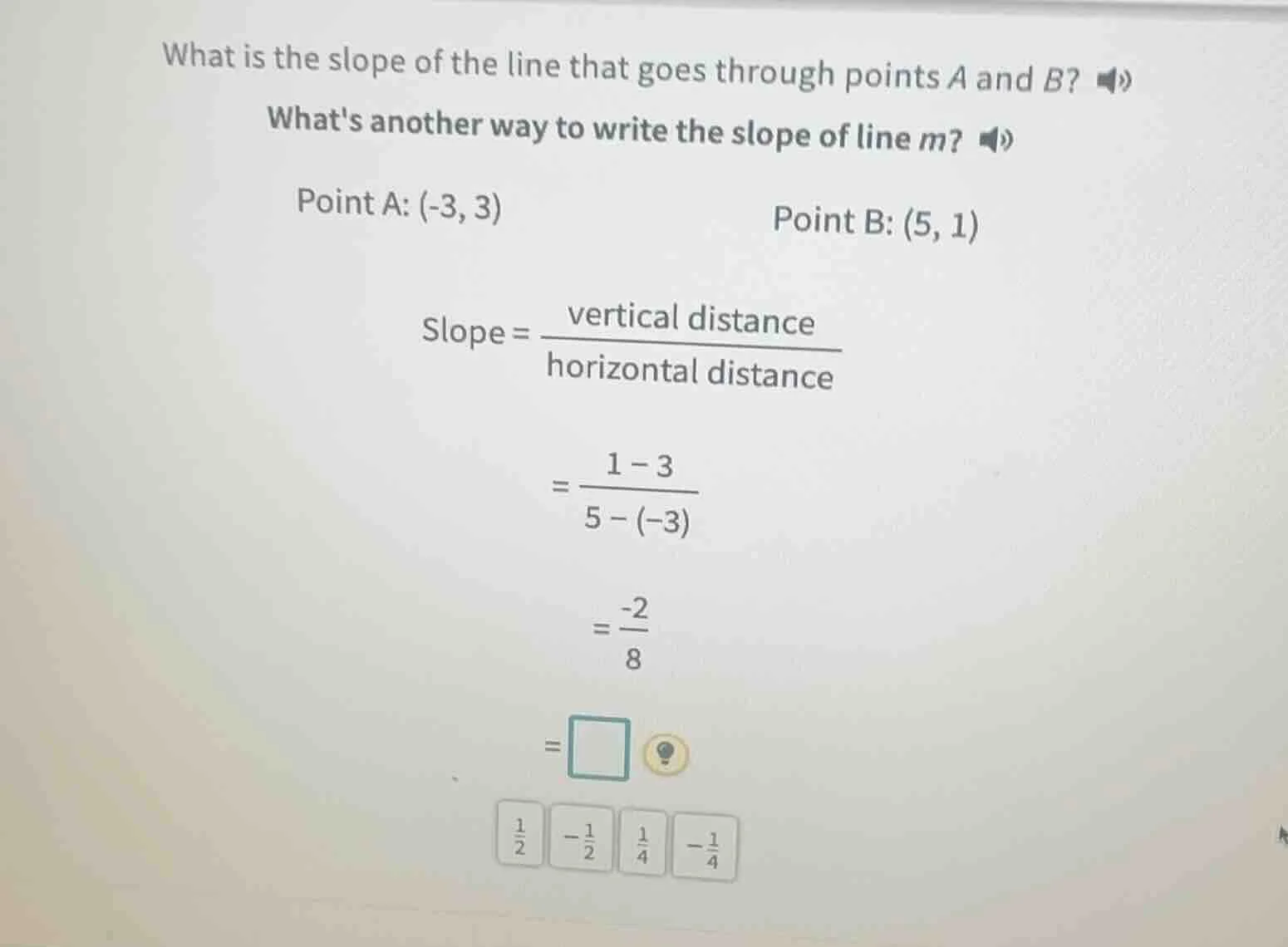 what is the slope of the line that goes through points a and b? whats a…