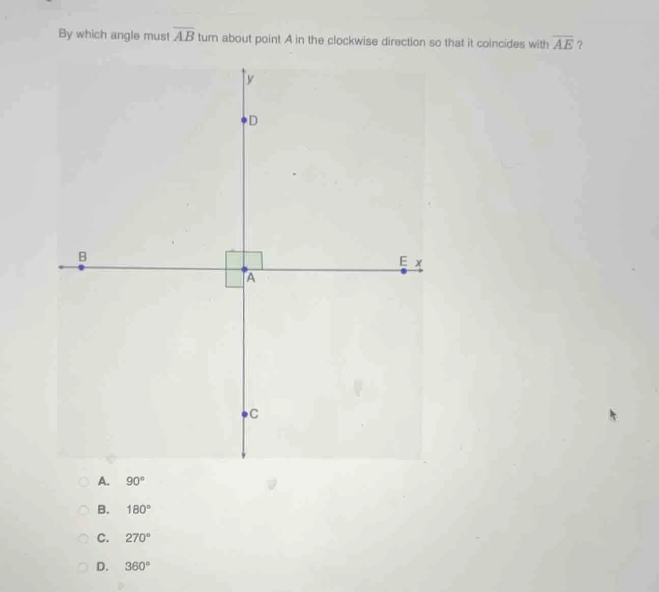 by which angle must \\(\\overline{ab}\\) turn about point \\(a\\) in th…