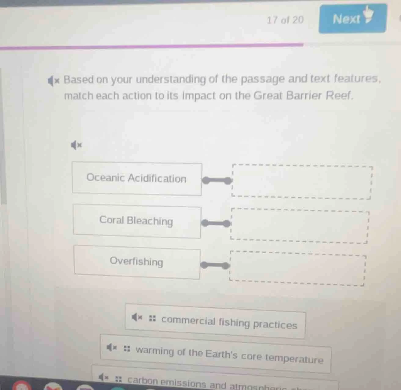 based on your understanding of the passage and text features, match eac…