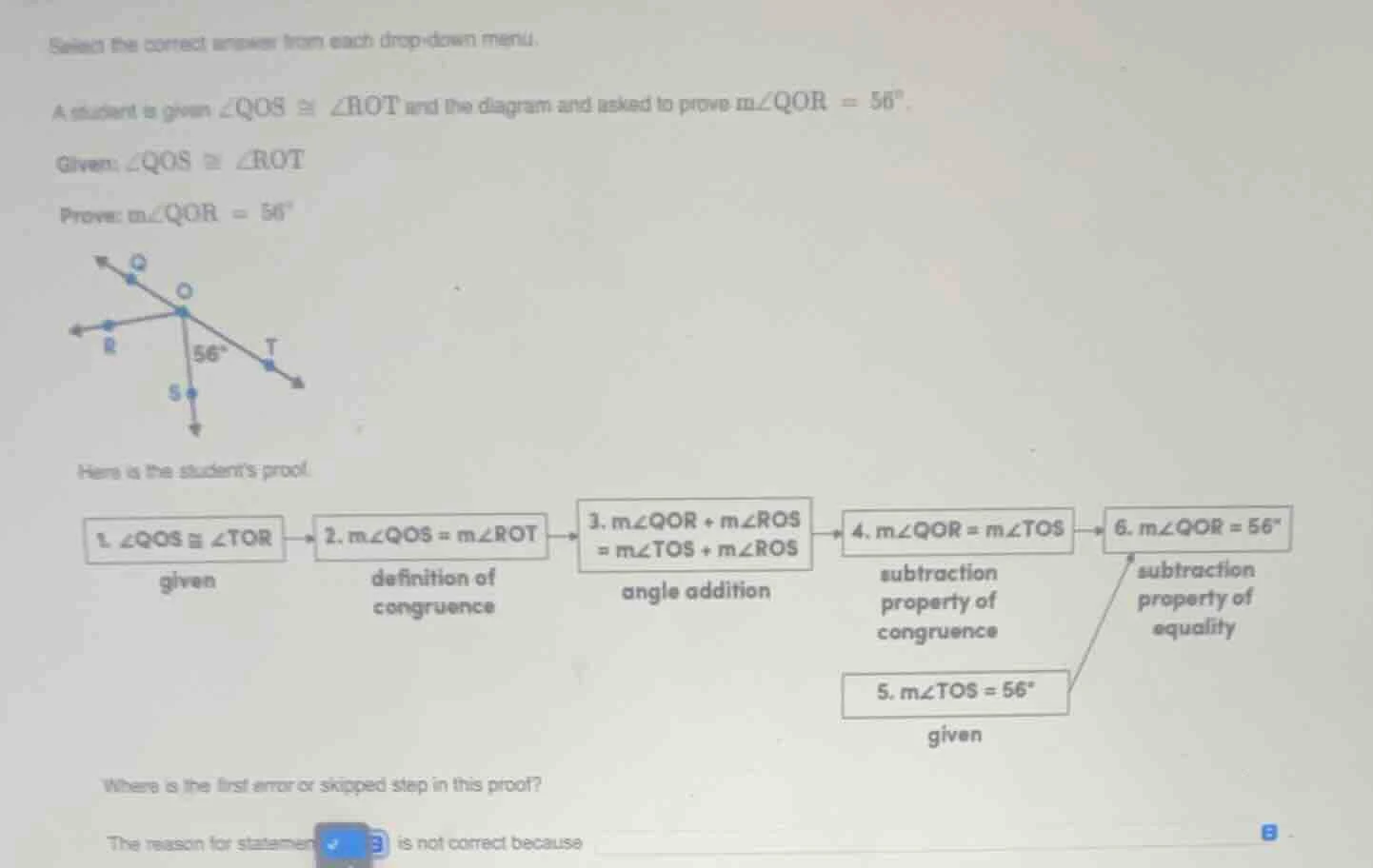 select the correct answer from each drop - down menu. a student is give…