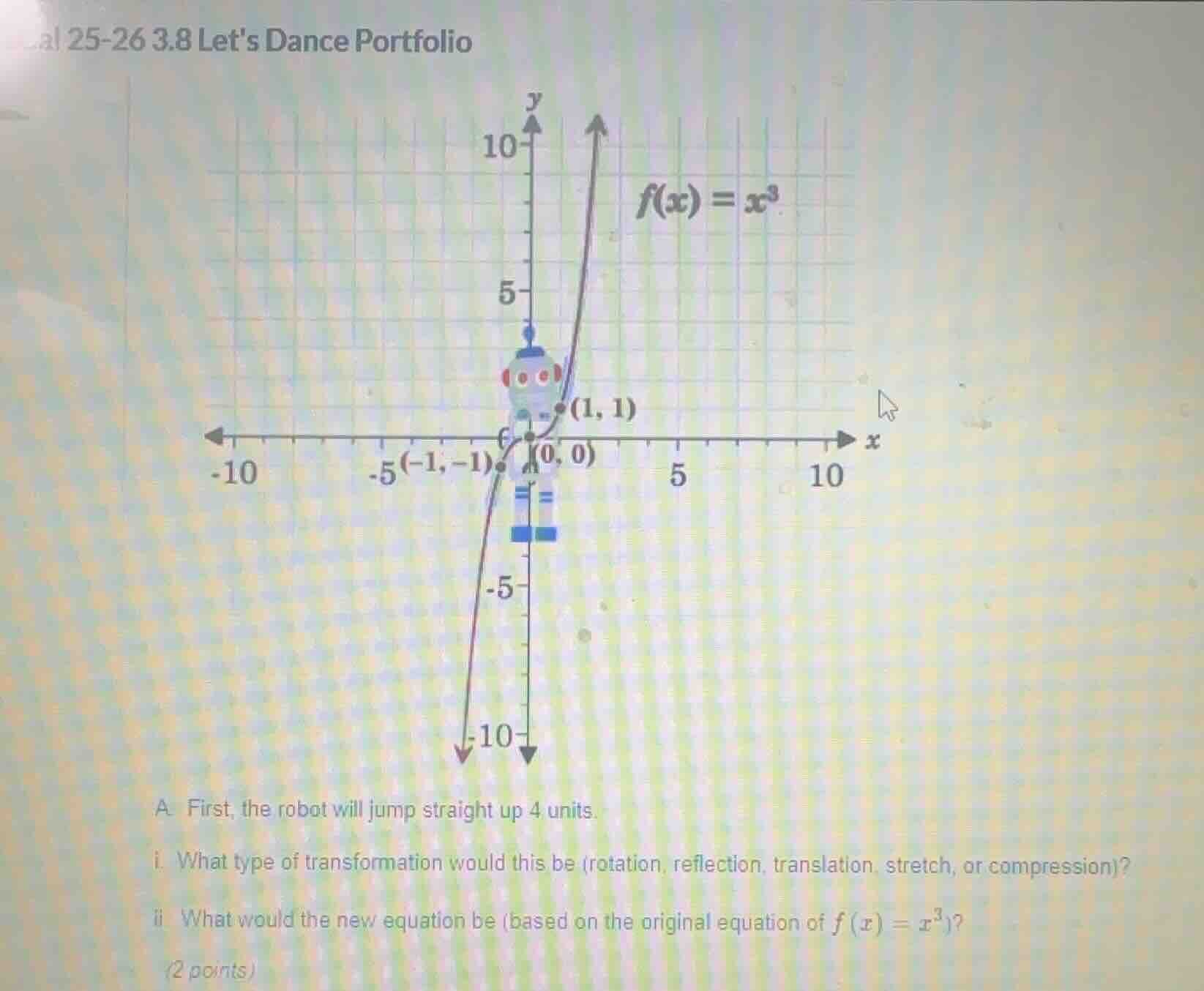 al 25-26 3.8 lets dance portfolio a. first, the robot will jump straigh…