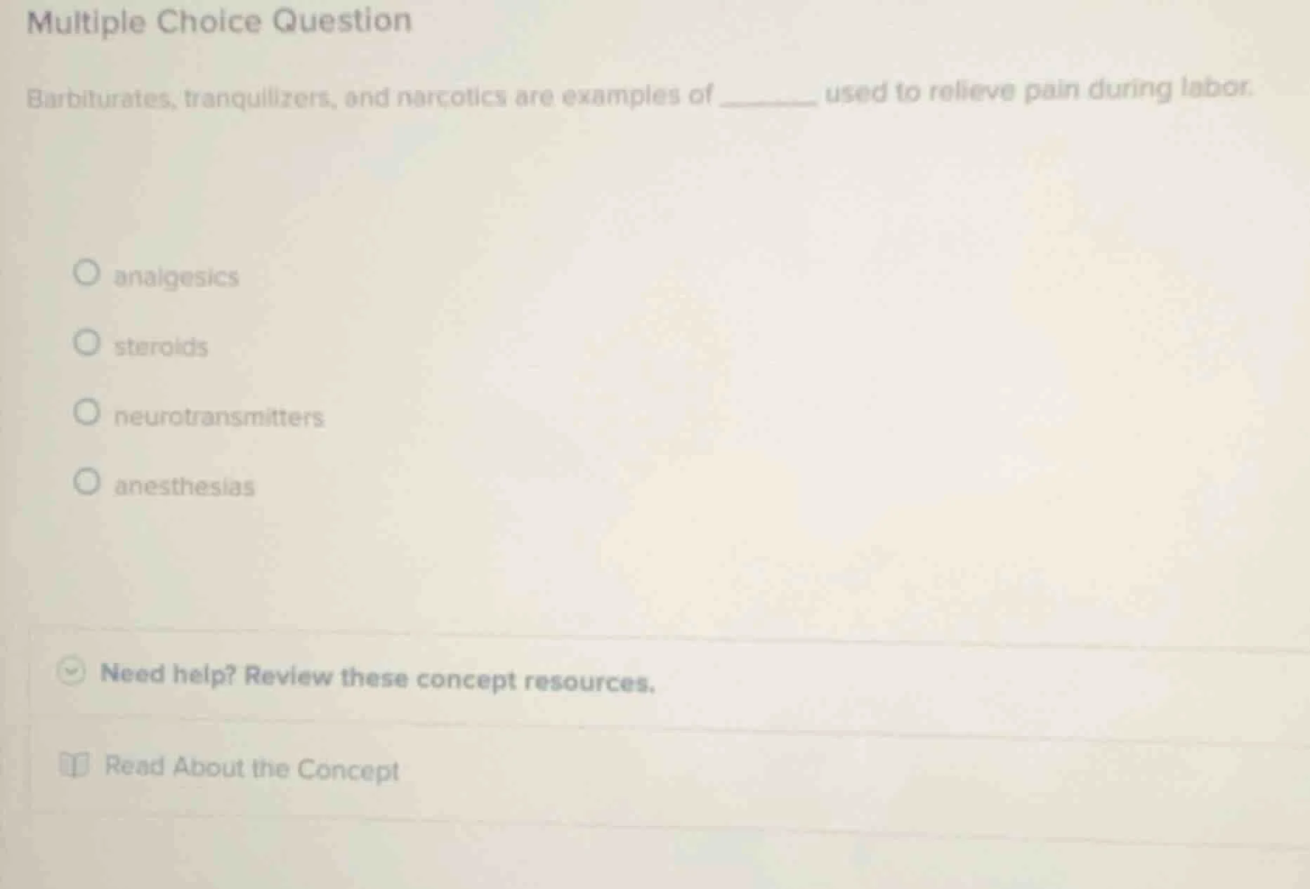multiple choice question barbiturates, tranquillizers, and narcotics ar…