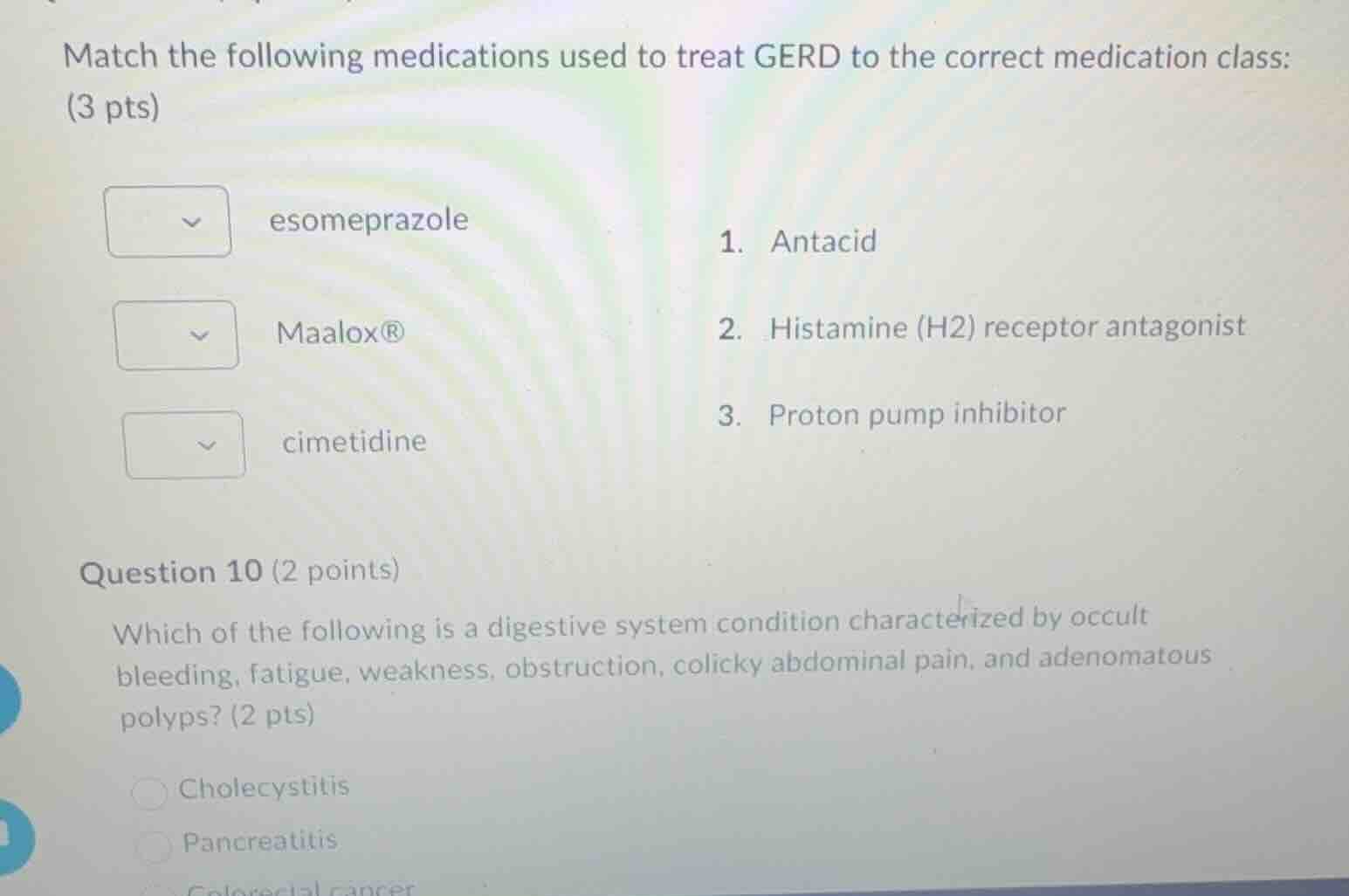 match the following medications used to treat gerd to the correct medic…