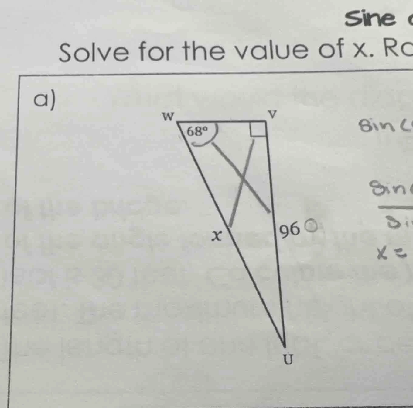 solve for the value of x. rc a)