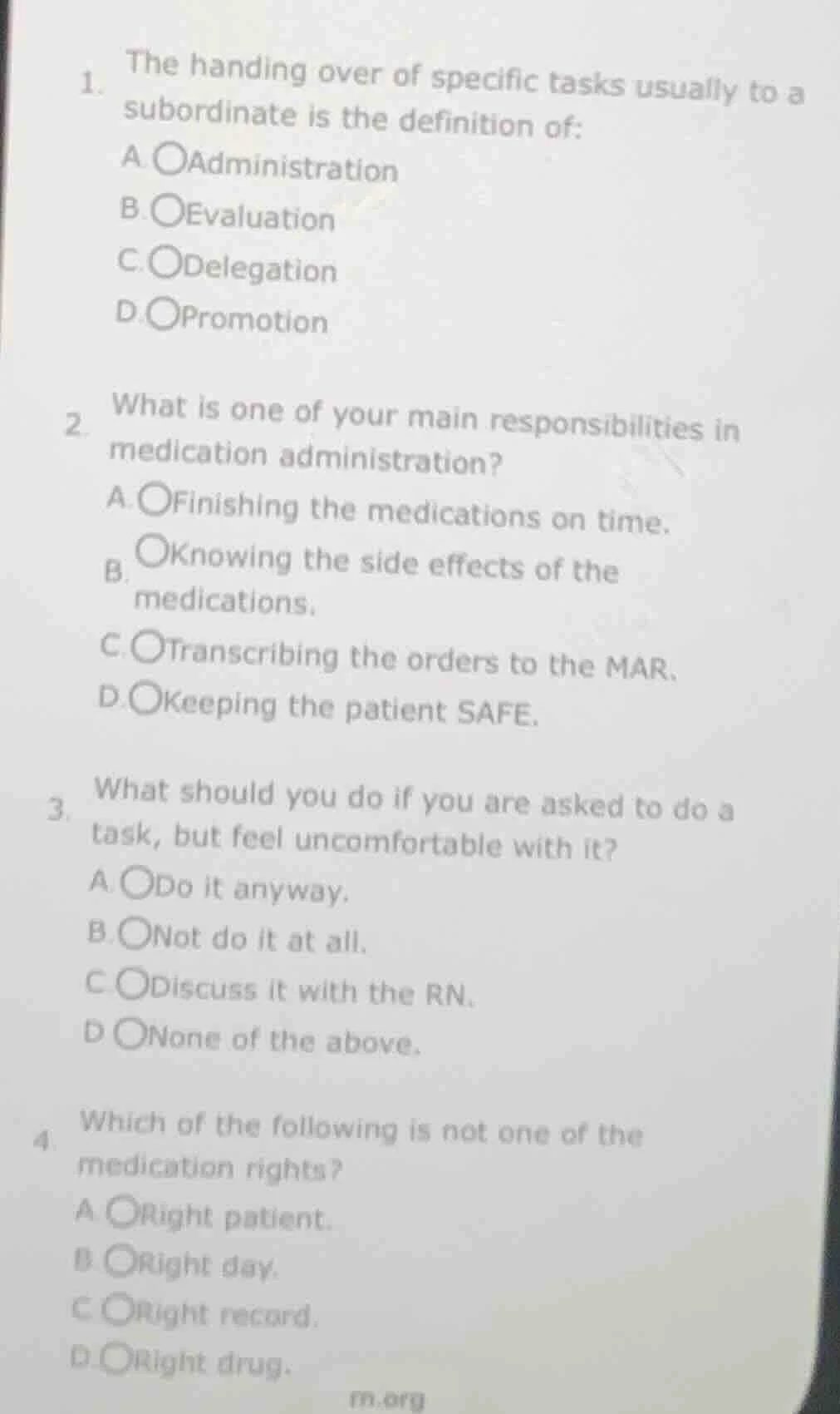 1. the handing over of specific tasks usually to a subordinate is the d…