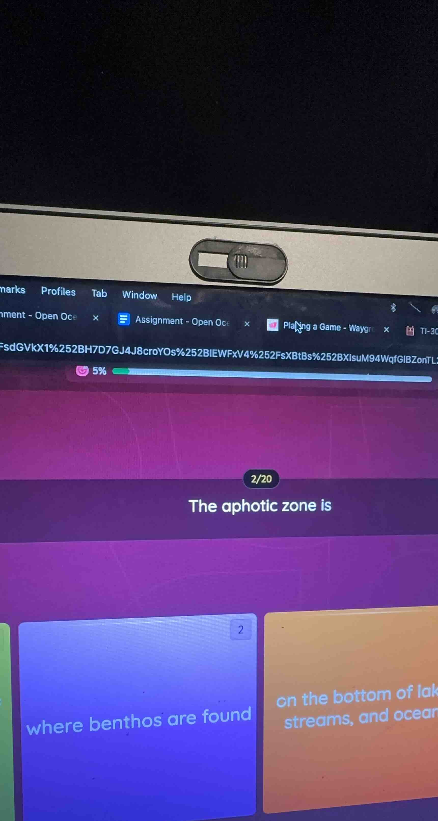 the aphotic zone is where benthos are found on the bottom of lak stream…