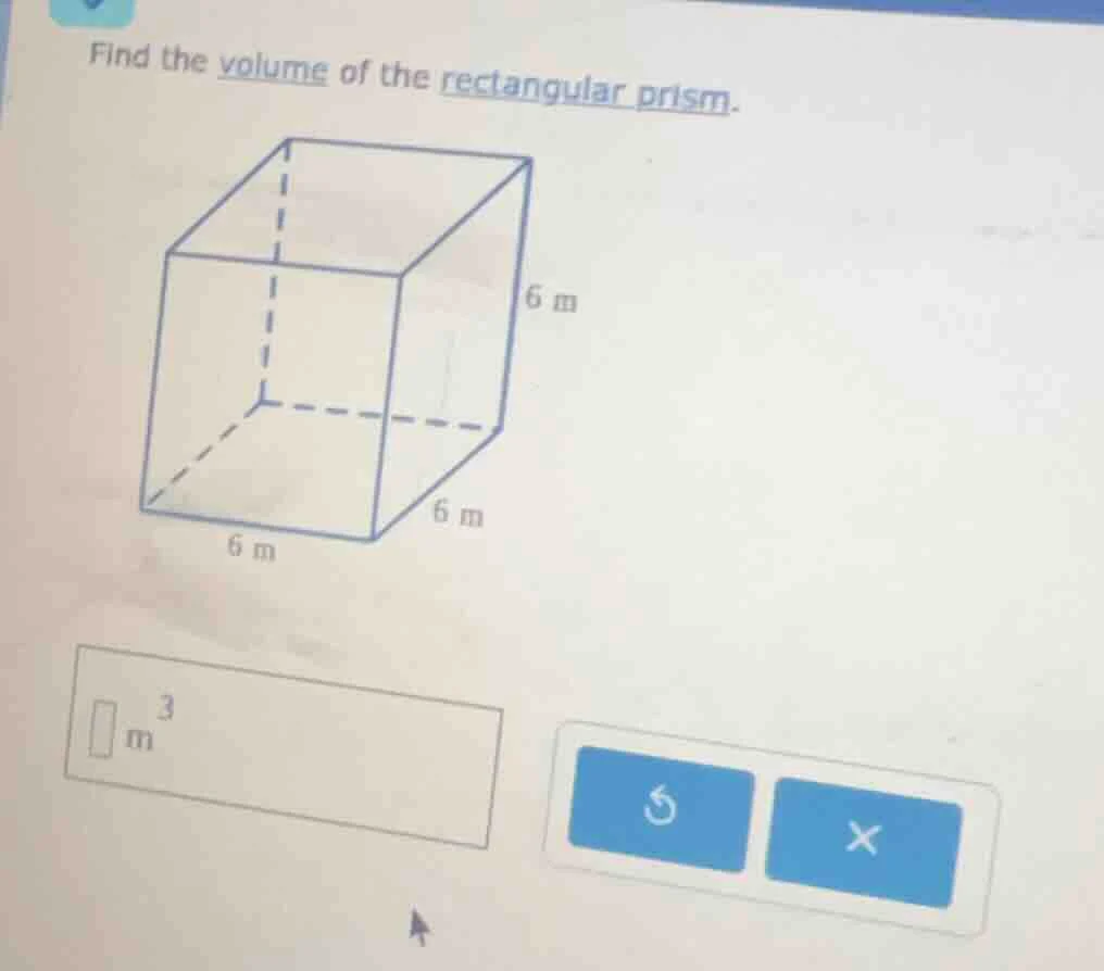 find the volume of the rectangular prism.