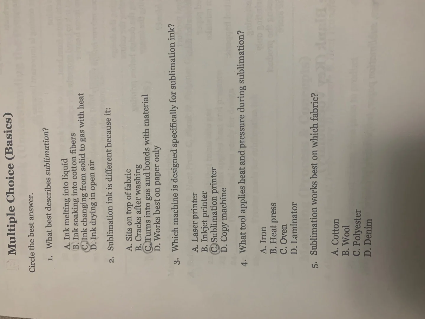 multiple choice (basics) circle the best answer. 1. what best describes…