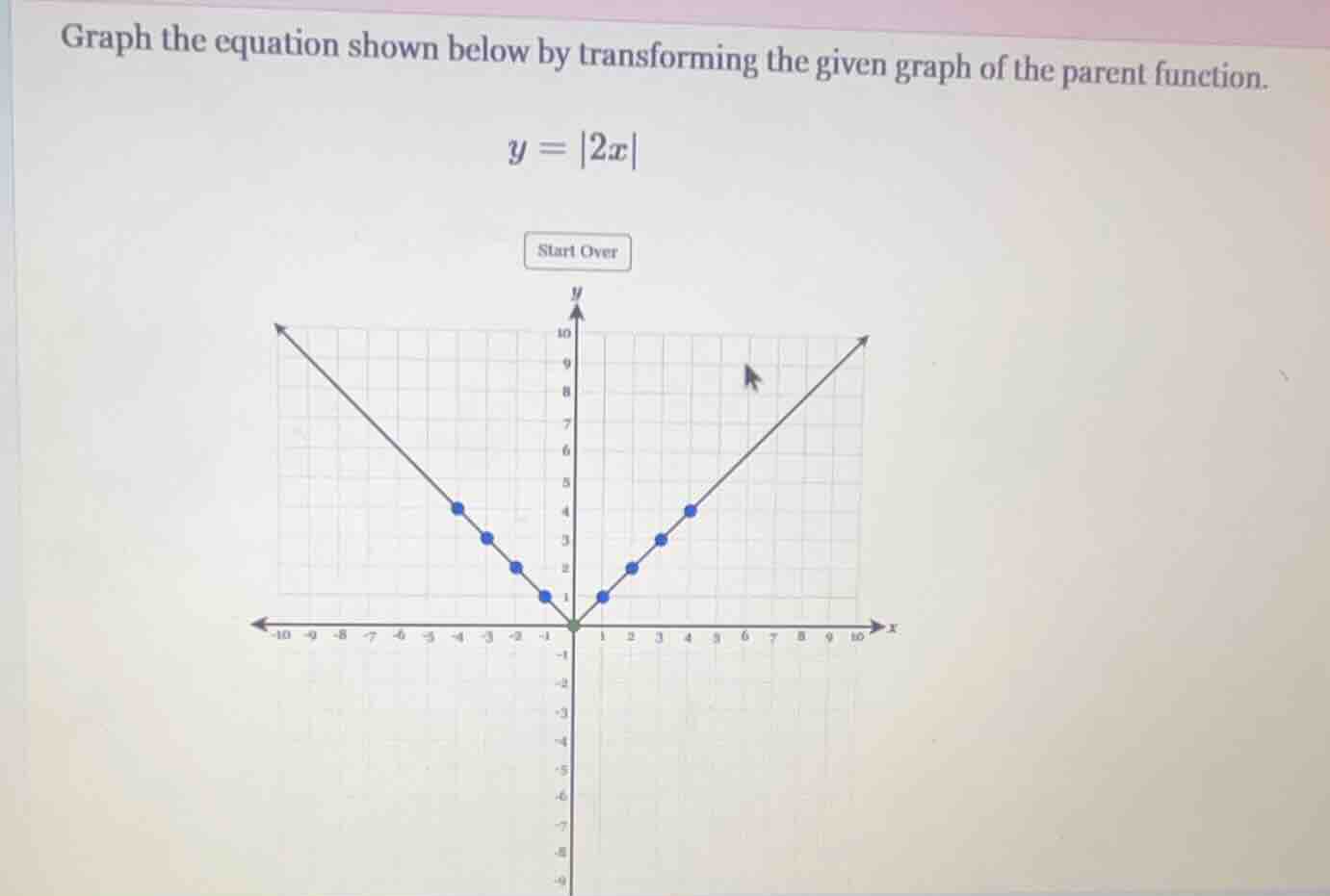 graph the equation shown below by transforming the given graph of the p…
