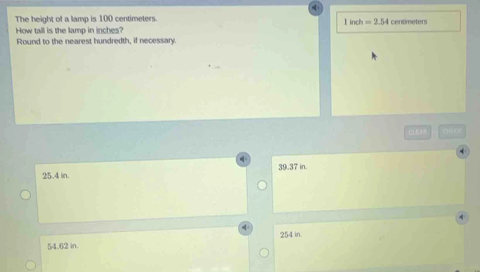 the height of a lamp is 100 centimeters. how tall is the lamp in inches…