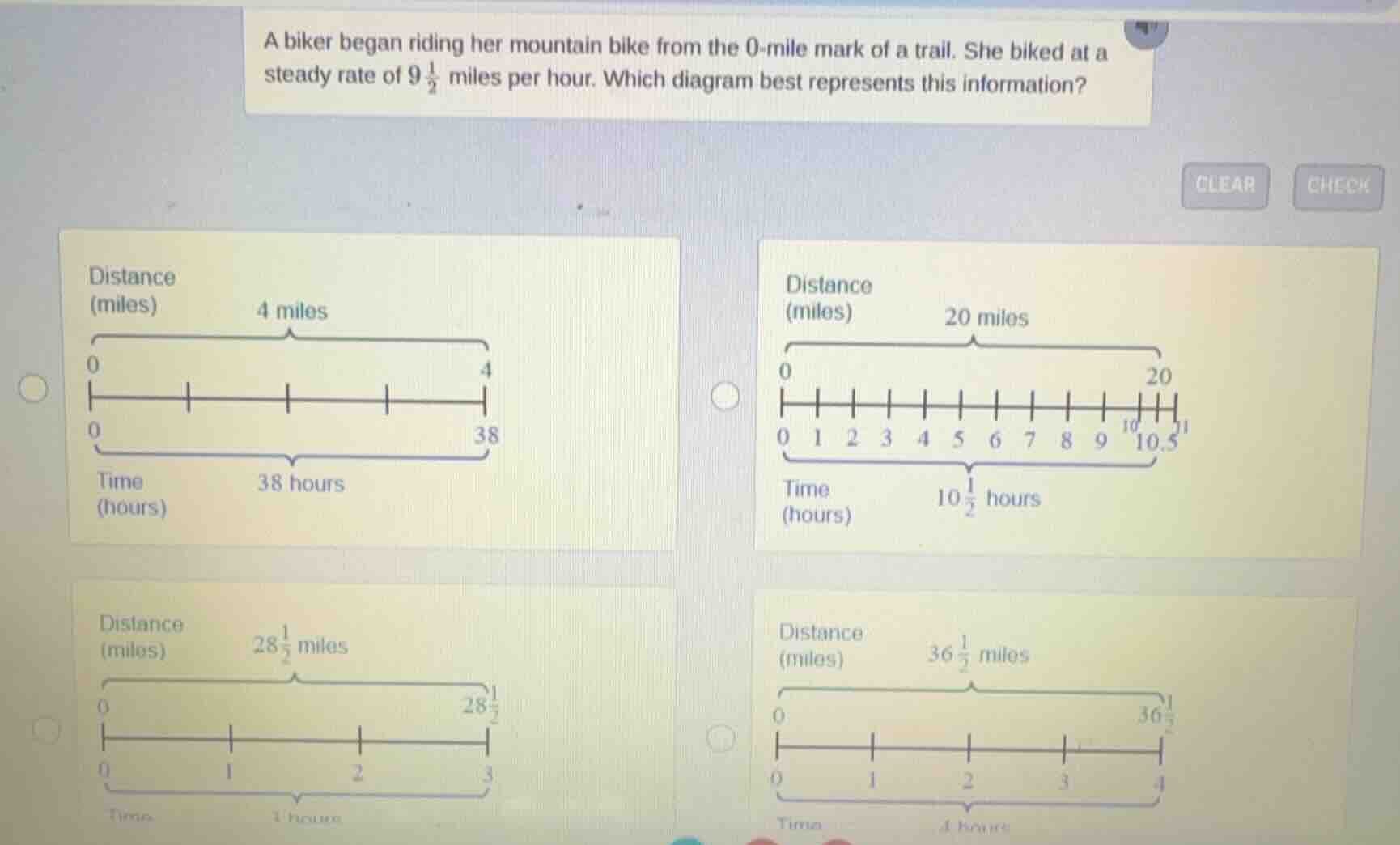 a biker began riding her mountain bike from the 0 - mile mark of a trai…