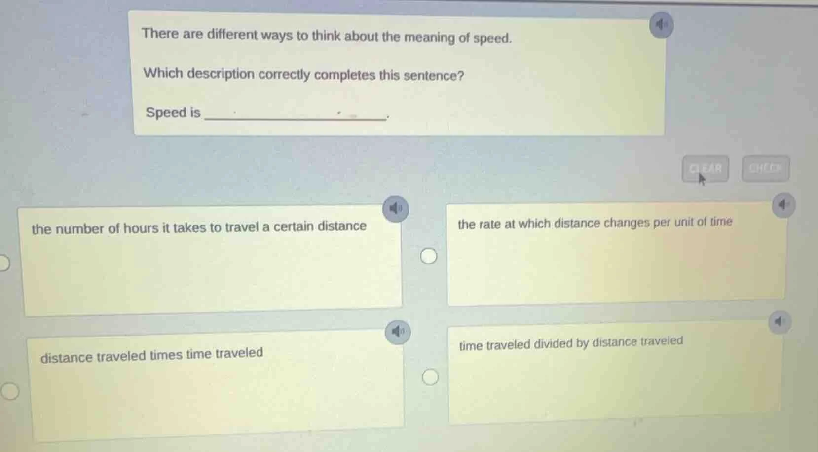 there are different ways to think about the meaning of speed. which des…