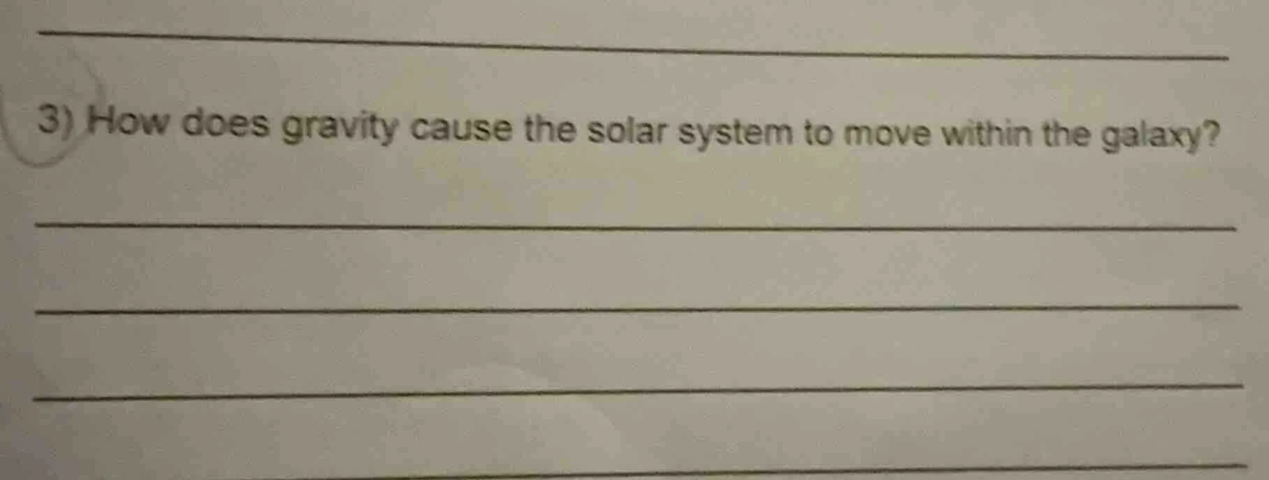 3) how does gravity cause the solar system to move within the galaxy?