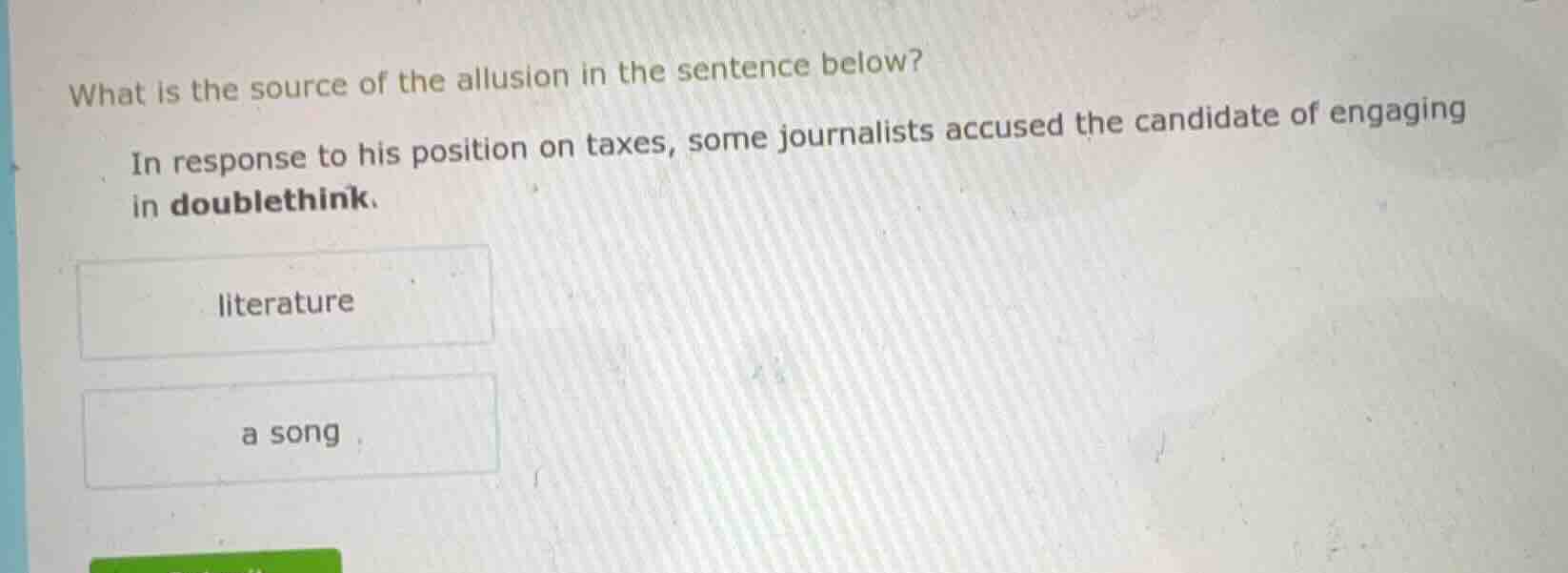 what is the source of the allusion in the sentence below? in response t…