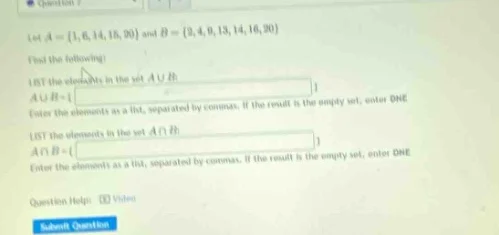 let ( a = {1, 6, 14, 18, 20} ) and ( b = {2, 4, 9, 13, 14, 18, 20} )\ f…