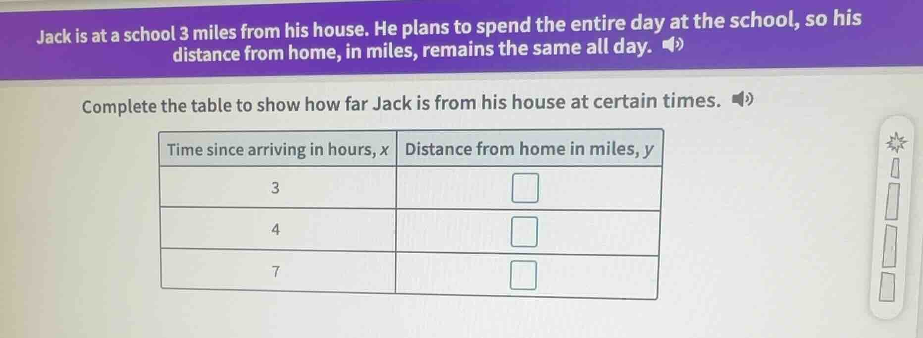 jack is at a school 3 miles from his house. he plans to spend the entir…