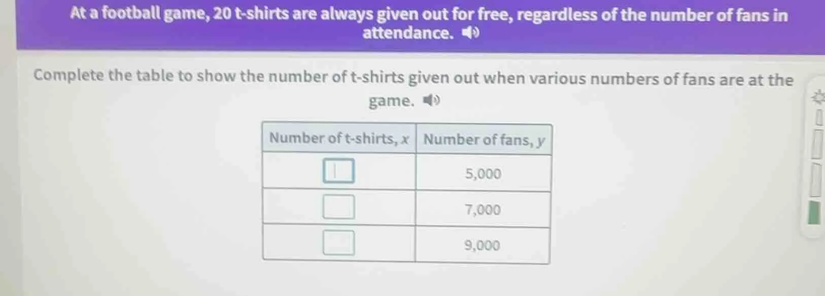 at a football game, 20 t - shirts are always given out for free, regard…