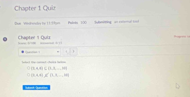 chapter 1 quiz due wednesday by 11:59pm points 100 submitting an extern…